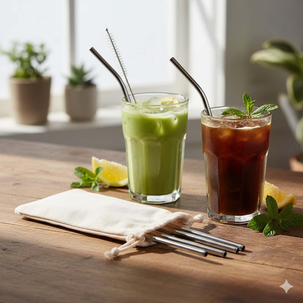 Stainless Steel Straws Pack - Image 3